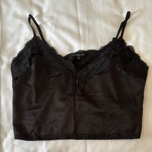 Dynamite Black Lace Trim Tank Top